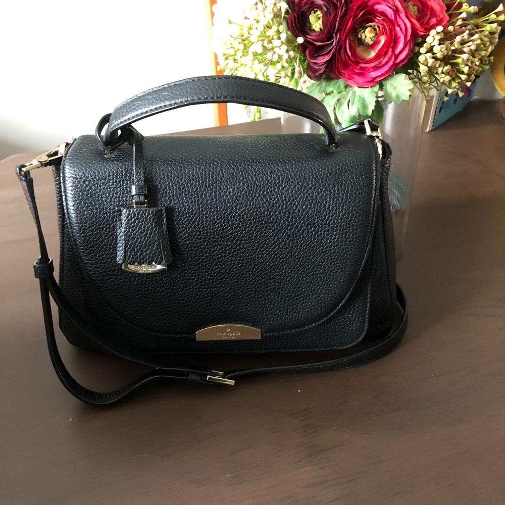 kate spade Black Pebbled Leather Crossbody Satchel
